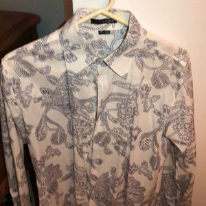 Floral print dress shirt